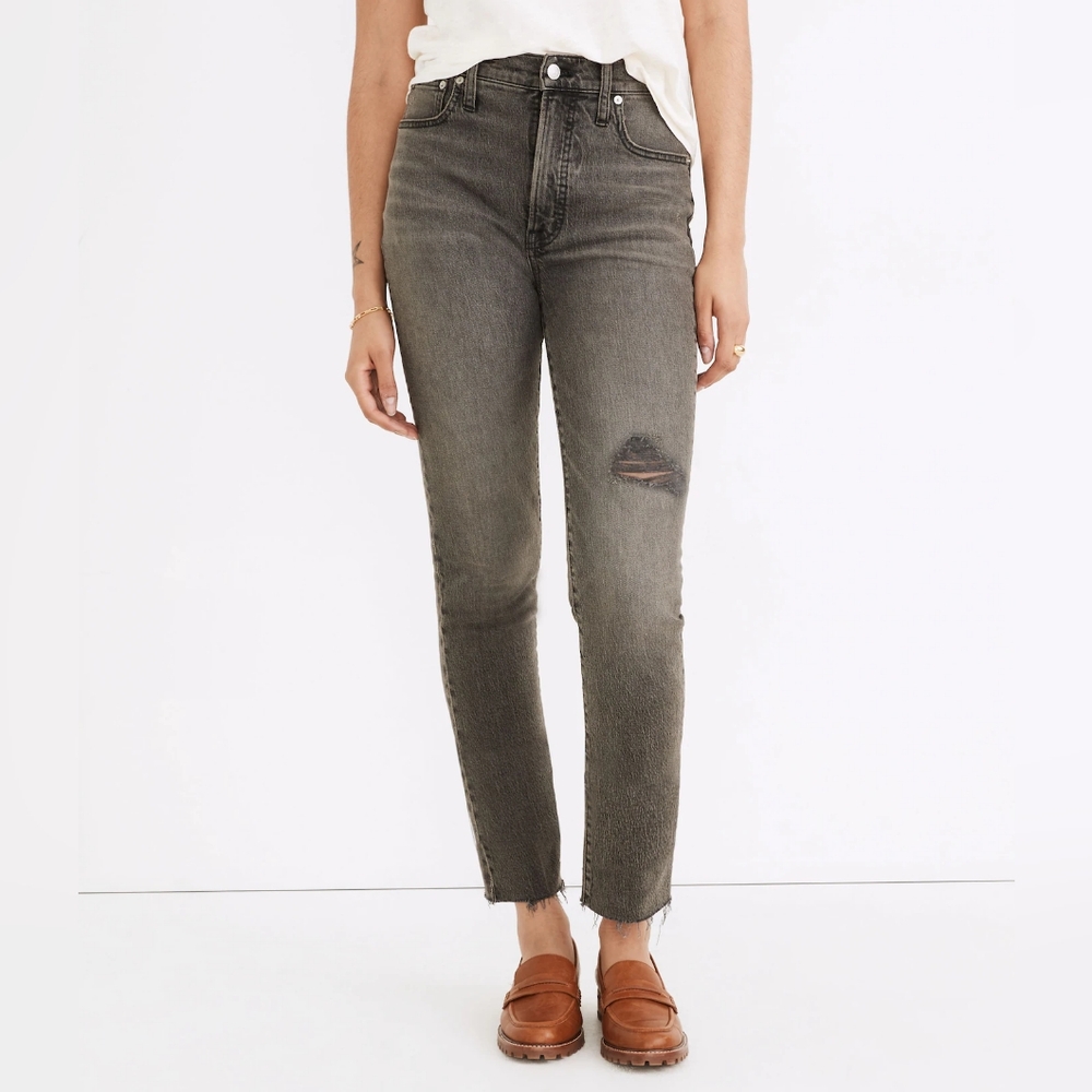 Madewell Perfect Vintage Jean Cosner Wash Rip Knee Edition Black Size 25